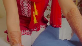 Desi indian wife talked out of her panty and into an orgasm