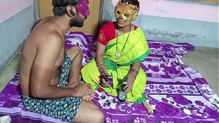 Indian desi teen sister enjoying with brother in home