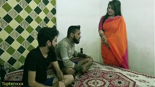 Indian hot xxx threesome sex Malkin aunty and two young boys having hot sex with clear hindi audio