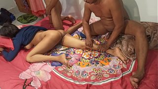 Indian Sexy Aunty Doggy Style Fucked Two Guy Pussy And Ass